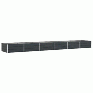 Helloshop26 - Jardinière moderne en acier galvanisé 195 x 100 x 45 cm usage extérieur esthétique durable en anthracite 02_0059251 - acier 30002410
