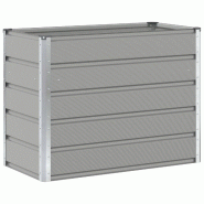 Helloshop26 - Jardinière moderne pour jardin terrasse 100 x 50 x 45 cm ambiance industrielle en acier galvanisé gris clair 02_0059197 - gris acier 3