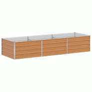 Helloshop26 - Jardinière surélevée acier galvanisé 240 x 80 x 45 cm design industriel chic jardin extérieur en acier marron clair 02_0059022 - ma