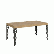 Itamoby Table Extensible Karamay Premium 130/390X90 Cm Chêne Naturel Pieds Anthracite - marron 8050598903322