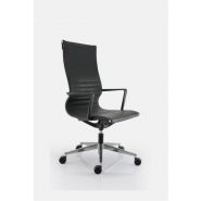 Luma siège - Fauteuil visiteur conférence en résille ou cuir noir - Confort et élégance_1