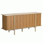 Oviala Business Buffet effet bois 4 portes 180 cm crème - beige Bois manufacturé 115515