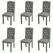 VidaXL Chaises à manger lot de 6 gris tissu Modèle Héritage - 272247