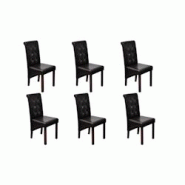 VidaXL Chaises à Manger Lot De 6 Marron Similicuir - 160320 VidaXL Chaises à Manger Lot De 6 Marron Similicuir - 160320