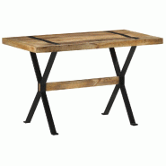 VidaXL Table à manger 120x60x76 cm bois de manguier brut Modèle Polaris Métal - Bois massif 321604