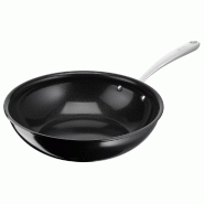 Wok Désideria céramique 28 cm -  360 cl Noir Rond Aluminium Lagostina 48x28 cm - noir aluminium 8002531682443