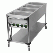 Bain marie mobile électrique GN 4-1/1 commande sur le côté court avec étagère basse RM - BMPK 4120 - RM Gastro - 0615402845038
