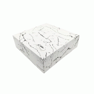 Boîte pâtissière décor Atelier Signature 250x250x80mm par 150 pièces JORIDEAL - blanc en carton 3519400542586