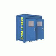 Bungalow de chantier cabine wc 8' / monobloc / sanitaire / aménagé / ossature en métal / parois en panneau sandwich / isolé / 2.4 x 1.4 x 2.54 m