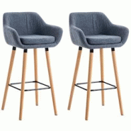 Décoshop26 - Lot de 2 tabourets de bar design et confortable en tissu bleu avec accoudoirs et repose-pieds 10_0000276 - bleu 3000861669603 Décoshop26 - Lot de 2 tabourets de bar design et confortable en tissu bleu avec accoudoirs et repose-pieds 10_0000276 - bleu 3000861669603