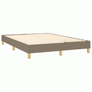 Décoshop26 - Sommier à lattes sur pieds cadre de lit 140x190 cm tissu taupe TDL0206935 - 3001007732694