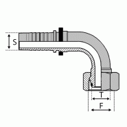Embouts DIN Série S - Forte - Cône 24° - Femelle O-ring - 90° (DKOS90) - SFCAS90314 - M14X150_0
