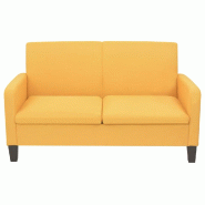 Helloshop26 - Canapé 2 places de salon salle de séjour maison intérieur 135 x 65 x 76 cm jaune 02_0020022 - jaune Bois massif 3001049188008