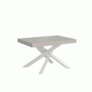 Itamoby Table extensible Volantis en cachemire 140/244 x 90 cm avec pieds blancs - gris 8050598054208