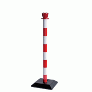 Poteau plastique de guidage rouge/blanc à lester - Couleur principale : Blanc - Matière principale : Plastique - Couleur secondaire : Rouge