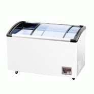 Romux® Îlot Congélateur 380 Litres avec 2 Portes Coulissantes en Verre Courbé Blanc | Îlots Congélateurs Professionnels - 8435811807463