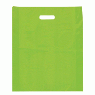 Sac plastique à poignées découpées vert anis 45x50+4cm - paquet de 100 - Polyéthylène basse densité