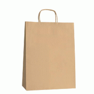 Sac traiteur kraft brun poignées torsadées 26x14x32cm - par 250