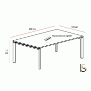 Table de réunion rectangulaire Star - Mobel Linea - Oui, 200, Anthracite, Anthracite_0