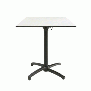 Table pliable 69x69 cm plateau compact modèle table arctique compact pied t-one - tigaone - blanc 3701680324857