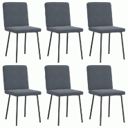VidaXL Chaises à manger lot de 6 gris foncé velours Modèle Xervian - 3315557