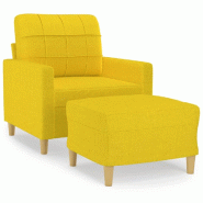 VidaXL Fauteuil avec repose-pied Jaune clair 60 cm Tissu Modèle Vega Master Classique - 8721012059658