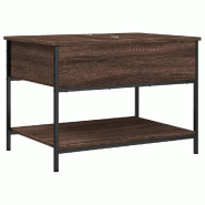 VidaXL Table basse chêne marron 70x50x50 cm bois d'ingénierie et métal Modèle Prestige Chic - 845345
