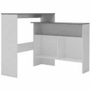 VidaXL Table de bar avec 2 dessus de table Blanc et gris 130x40x120 cm Modèle Helios Nordique - 280221