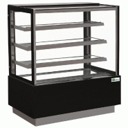Vitrine pâtisseries noire vitrage droit 3 étagères température +2/+8°c - PEDEN600