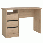 WellHome - Bureau avec 3 tiroirs en coloris Chêne 110 x 49 x 76 cm - Sil Oak - marron multi-matériau WH17244