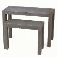 Console Héritage L119xP39xH76cm + L79xP29xH60cm - aspect vieilli - par 2