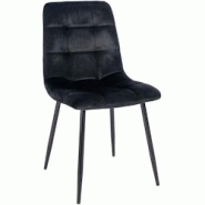 Décoshop26 - Chaise de salle à manger x1 coutures décoratives carrées en tissu velours noir et métal noir 10_0002128 - noir 3000250851923 Décoshop26 - Chaise de salle à manger x1 coutures décoratives carrées en tissu velours noir et métal noir 10_0002128 - noir 3000250851923