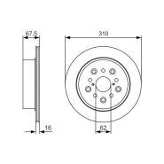 Disque de frein Bosch 0986479R25 - ventilé - boîte de 2 disques - côté arrière Disque de frein Bosch 0986479R25 - ventilé - boîte de 2 disques - côté arrière