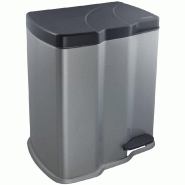 KEEEPER - Poubelle à 2 Compartiments 7 et 15 L Argentée Collection Gunnar - argenté plastique KEE308