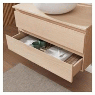 MOB-IN Ensemble meuble simple vasque SORRENTO 80 cm + vasque + robinet + miroir - marron 3701606505100 MOB-IN Ensemble meuble simple vasque SORRENTO 80 cm + vasque + robinet + miroir - marron 3701606505100