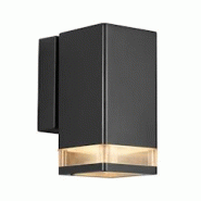 Nordlux Applique murale ELM Single Aluminium Noir, H.18 - IP44 - GU10 / Extérieur - noir 5701581382589