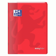 Oxford Lot de 10 Cahier EasyBook piqué 24x32, 96p./48 feuilles 90g/m², Séyès, coloris rouge - 3020120120133