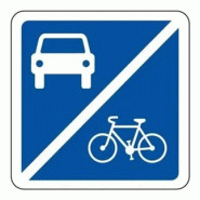 Panneau de partage de la route, voitures et vélos