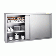 Placard mural inox 1500x400 mm - Hauteur 1000 mm avec portes coulissantes PREMIUM - GOLDINOX - gris inox 3701770815111