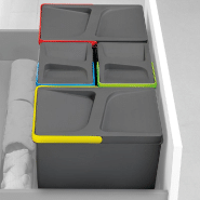 Poubelles pour tiroir de cuisine Recycle Emuca - 2 x 7 litres - Hauteur 266 mm - Gris anthracite Poubelles pour tiroir de cuisine Recycle Emuca - 2 x 7 litres - Hauteur 266 mm - Gris anthracite