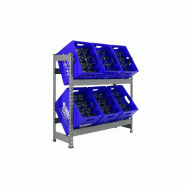 SimonRack Étagère à caisses à boissons, 6 caisses, 1000x1000x300 mm, étagère à boissons, Gris - Simonbottle - métal RS11L-09