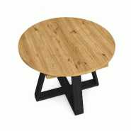 SKRAUT HOME Table Extensible, 103x103x73, Pour 6 personnes, De Salle à Manger, Chêne - beige Bois manufacturé 769_1
