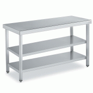 Tables Inox de Travail Centrale DISTFORM Premium  avec 2 étagères - Profondeur 700 mm - 1000