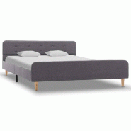 VidaXL Cadre de lit sans matelas gris clair tissu 160x200 cm Modèle Mermonis - 284904