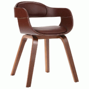 VidaXL Chaise à manger Marron Bois courbé et similicuir Modèle Servanel - 327331