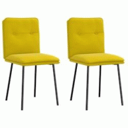 VidaXL Chaises à Manger Lot De 2 Jaune Velours - jaune 4101316 VidaXL Chaises à Manger Lot De 2 Jaune Velours - jaune 4101316
