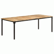 VidaXL Table de salle à manger 220x100x76 cm Bois de manguier brut Modèle Polaris Essence - 321977