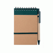 10x Bloc-notes et stylo en carton vert - 8412536823060