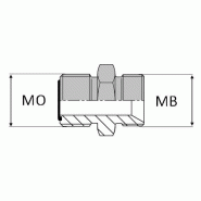 Adaptateur droit mâle ORFS x mâle BSP pour bague BS - Cône 60° - 1" , 33.24 , 1"7/16' , 36.51