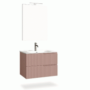 AQA Design Composition de salle de bain en MDF 4 pièces VENERE rose poudre. L.61 P.46,5 H.190 MPVE06-CIP - rose Bois manufacturé MPVE06-CIP